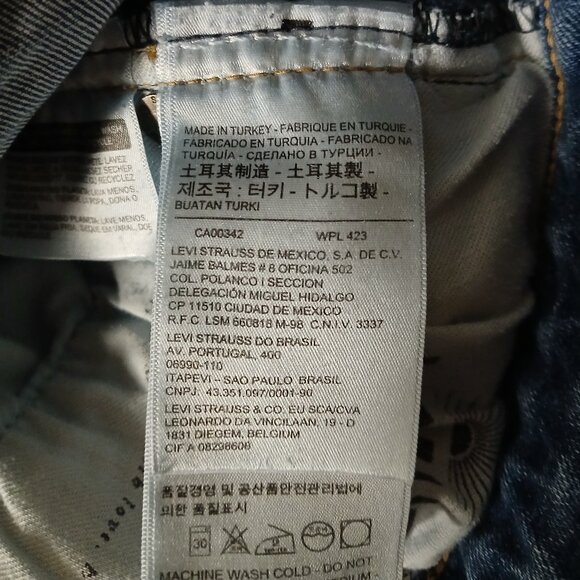 Levis Made & Crafted Jeans 721 Size 30 High Rise Skinny Blue Denim Stretch - Picture 11 of 12